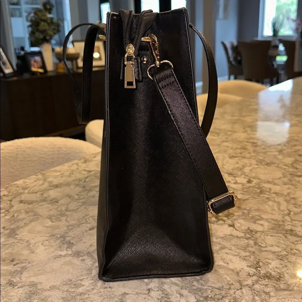 👜 Women’s Black Work Tote – Laptop & Multi-Section Organizer
